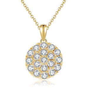 Real Diamond Little Round Pendant Yellow Gold